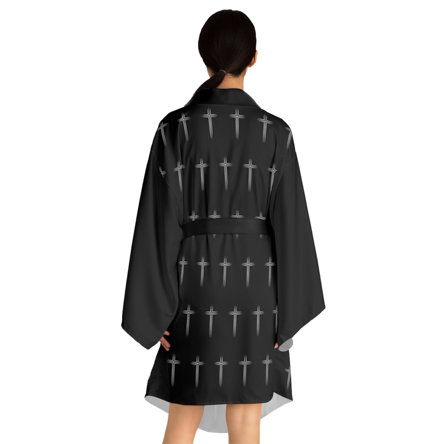 Cross Pattern Kimono Robe