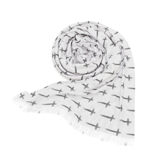 Cross Pattern Light Scarf / Shawl - Perfect for Everyday Wear and Spiritual Occasions