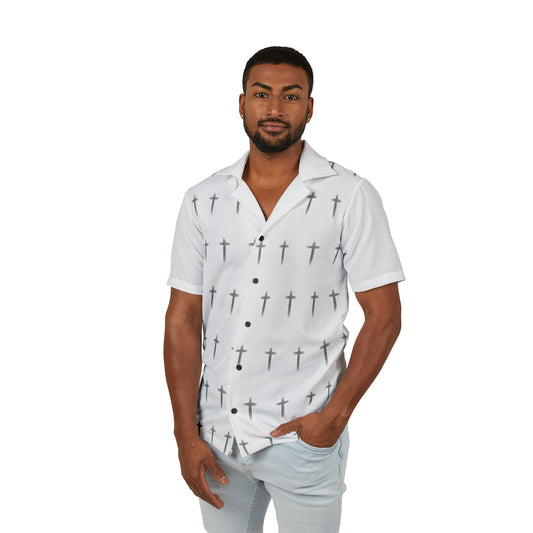 Men's Hawaiian Shirt Cross Pattern