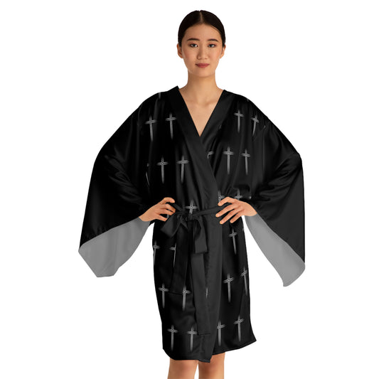 Cross Pattern Kimono Robe