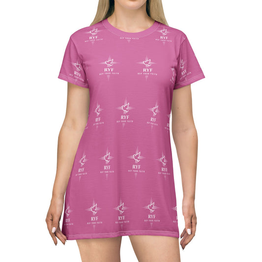 Rep Your Faith Pattern T-Shirt Dress