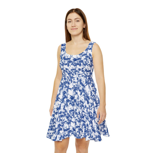 Palm Pattern Skater Dress