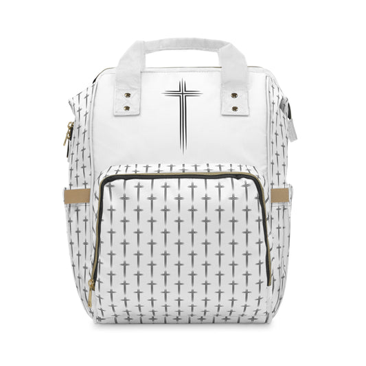 Multifunctional Cross Pattern Backpack, Baby Bag, Travel Backpack, Organizer