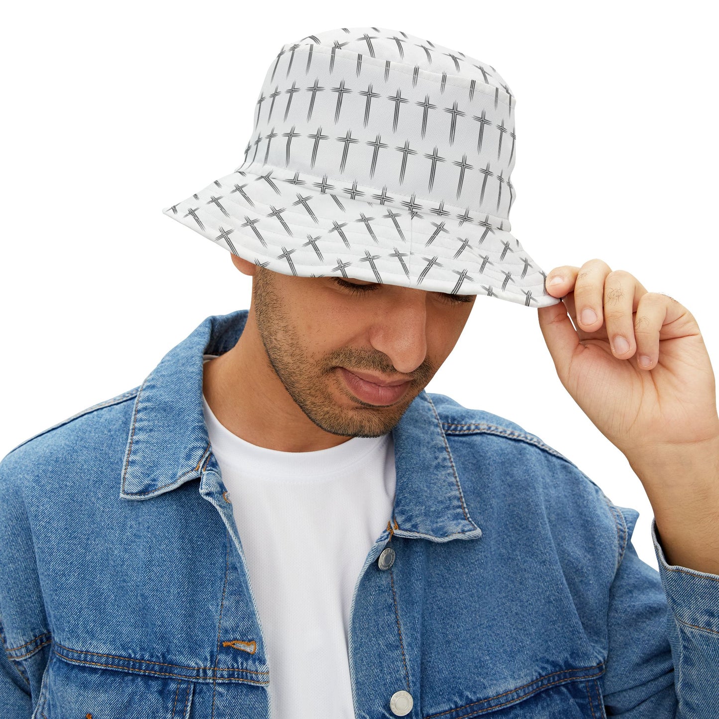 Cross Pattern Bucket Hat