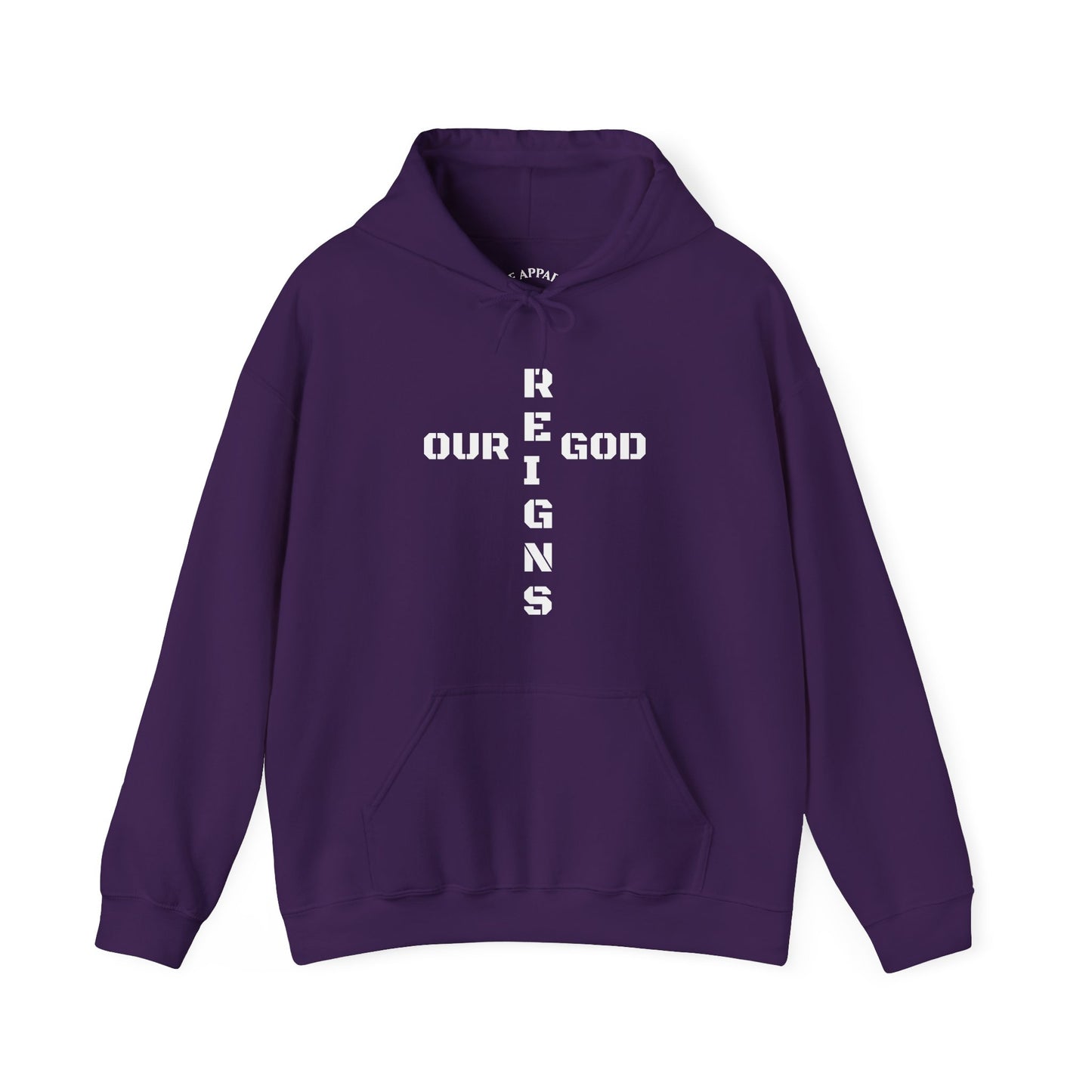 Our GOD Reigns Heavy Blend Hooded Sweatshirt