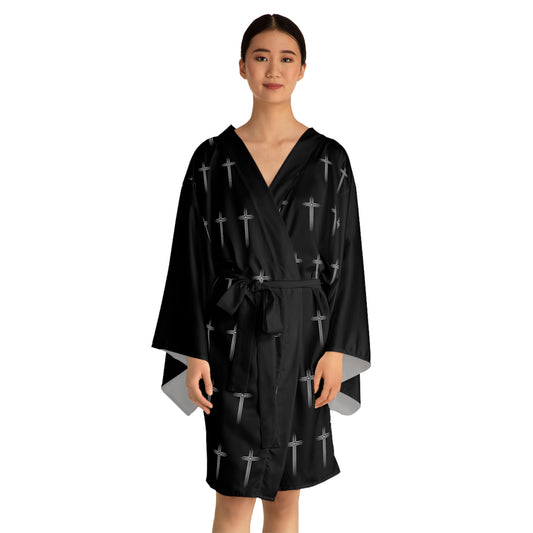 Cross Pattern Kimono Robe