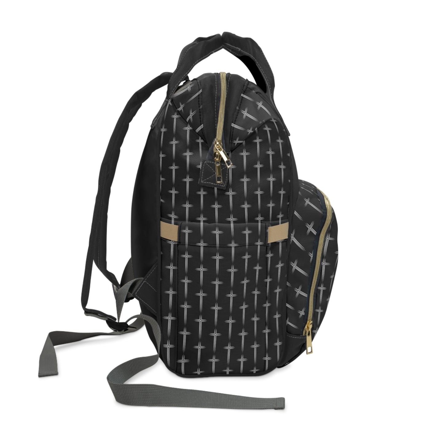 Multi Function Cross Pattern Backpack, Diaper bag, Travel bag, Organizer