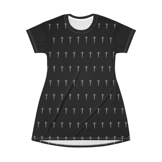 Cross Pattern T-Shirt Dress