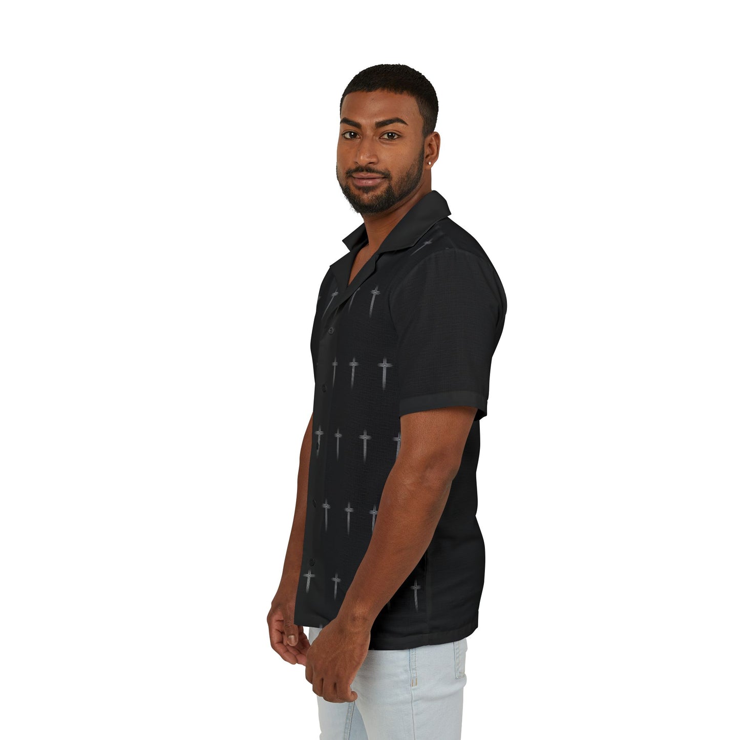 Men's Hawaiian Shirt Cross Pattern