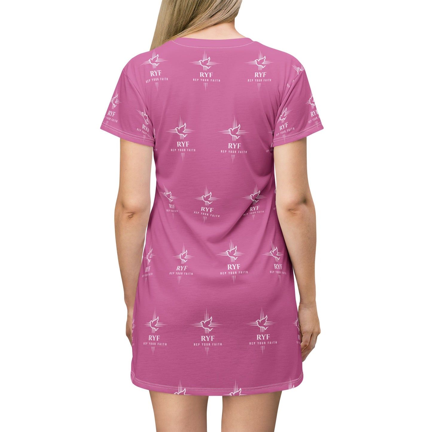 Rep Your Faith Pattern T-Shirt Dress