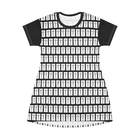 Cross Pattern T-Shirt Dress