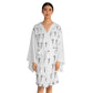 Cross Pattern Long Sleeve Kimono Robe