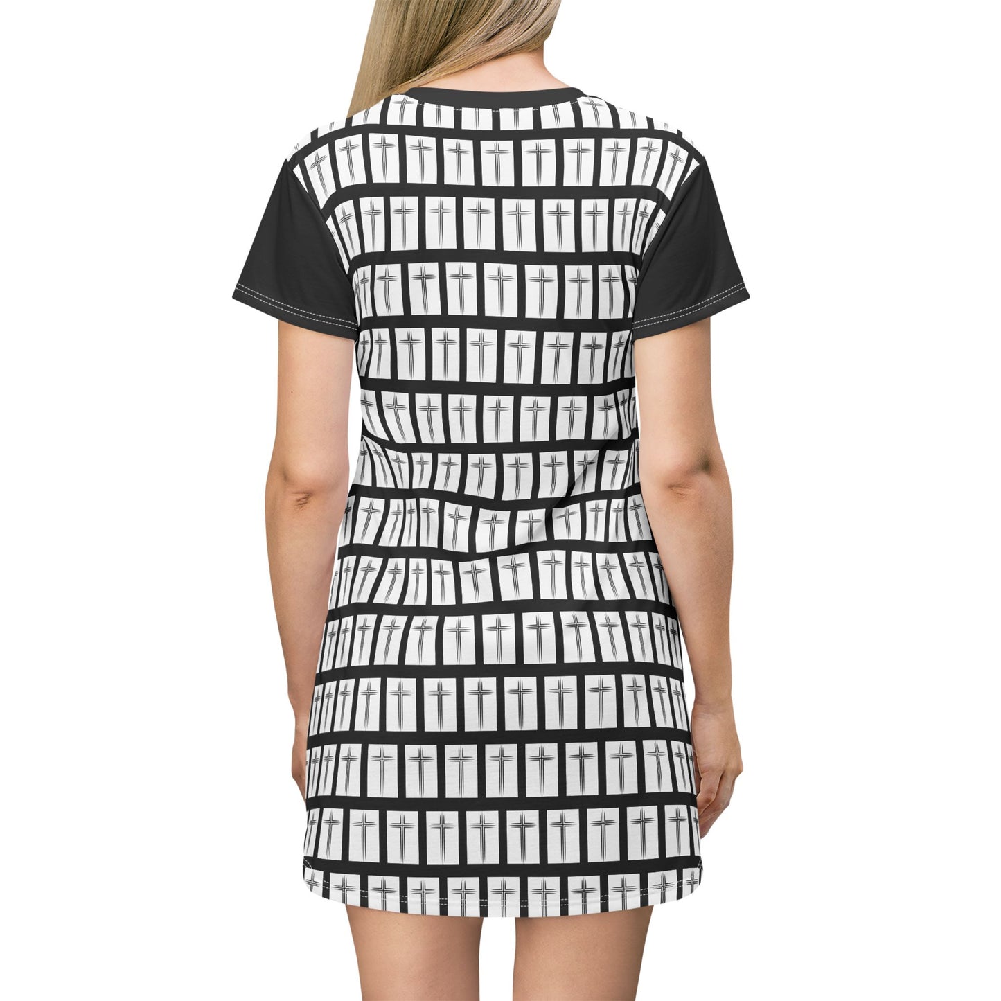 Cross Pattern T-Shirt Dress