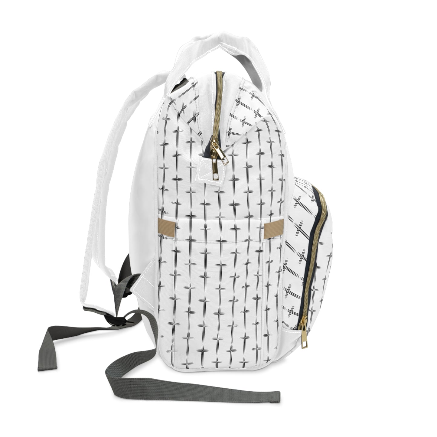 Multifunctional Cross Pattern Backpack, Baby Bag, Travel Backpack, Organizer