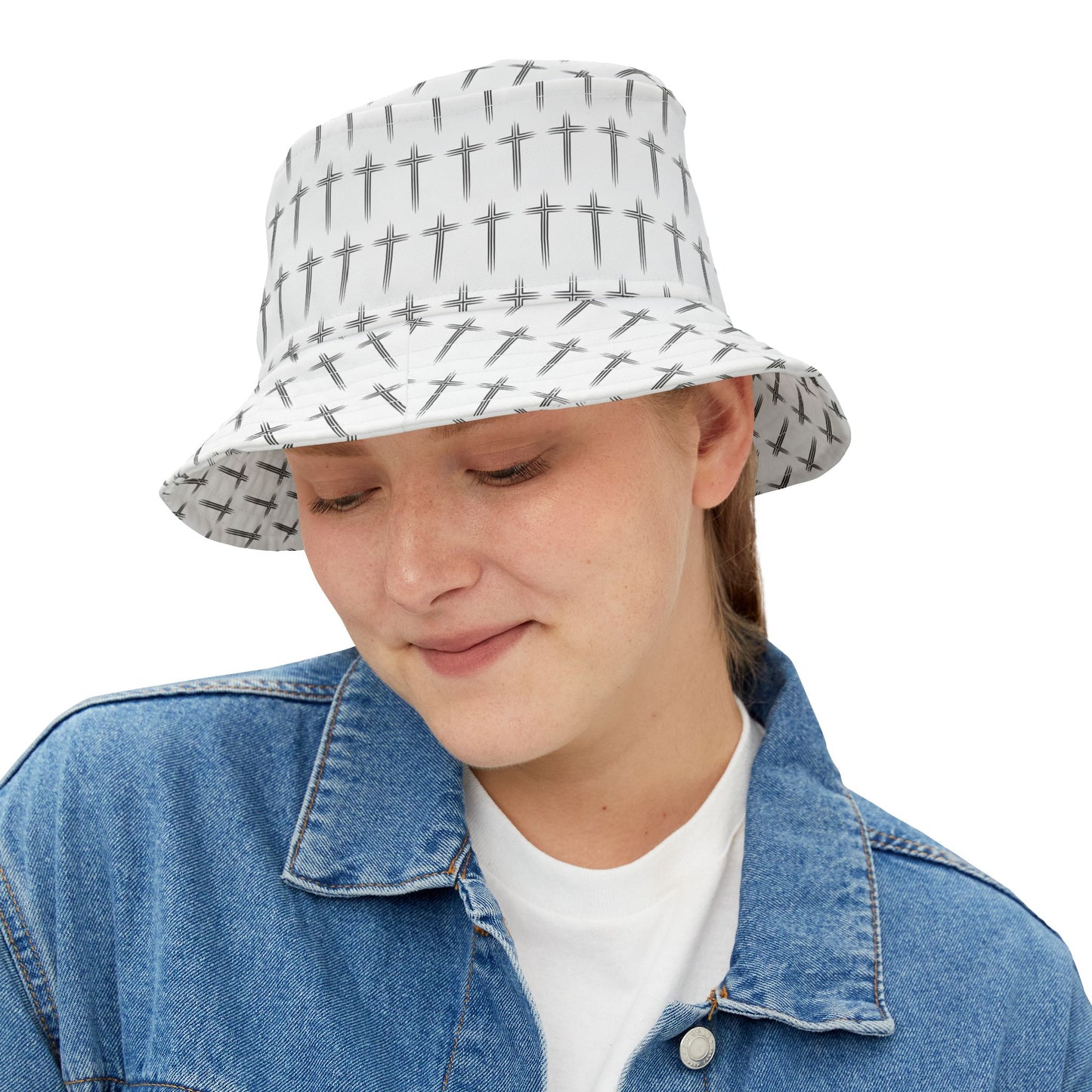 Cross Pattern Bucket Hat