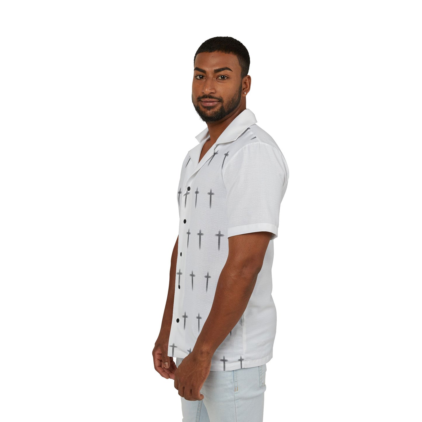 Men's Hawaiian Shirt Cross Pattern