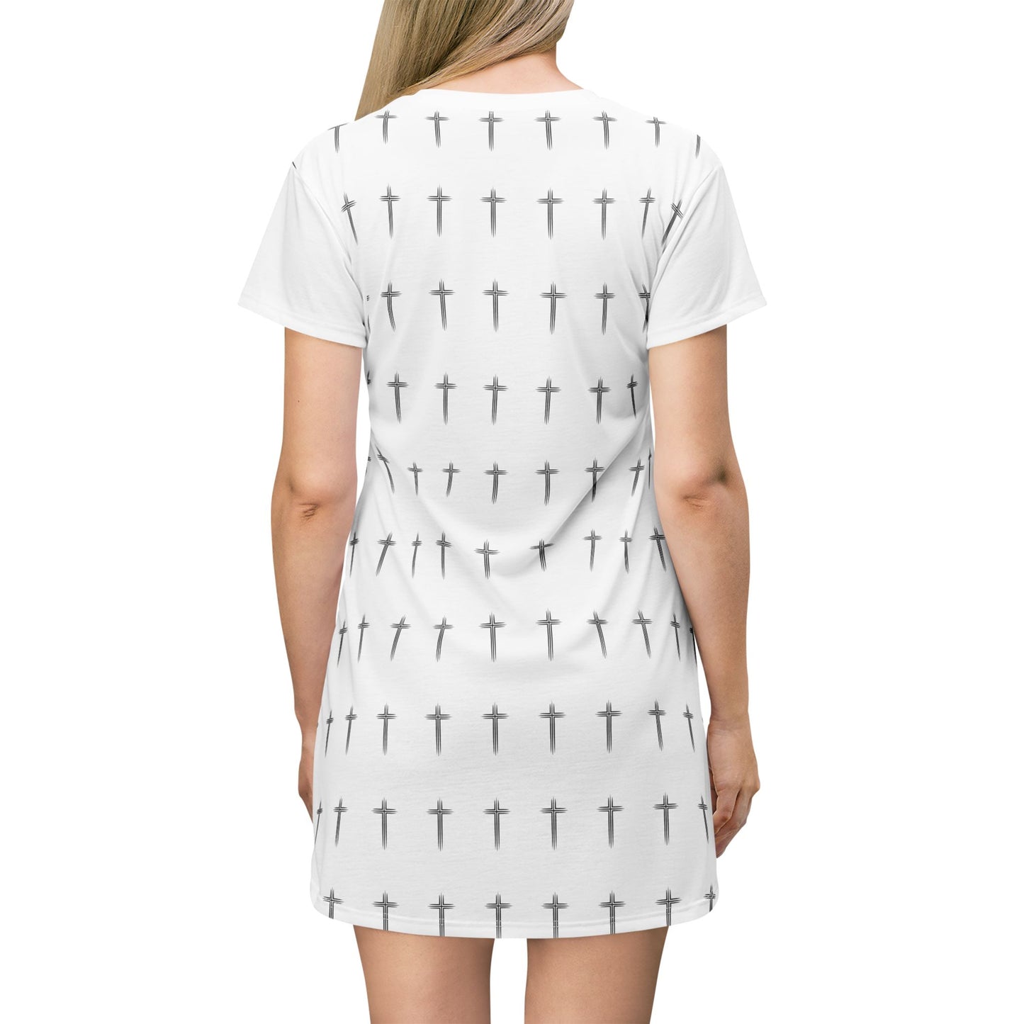 Cross Pattern T-Shirt Dress